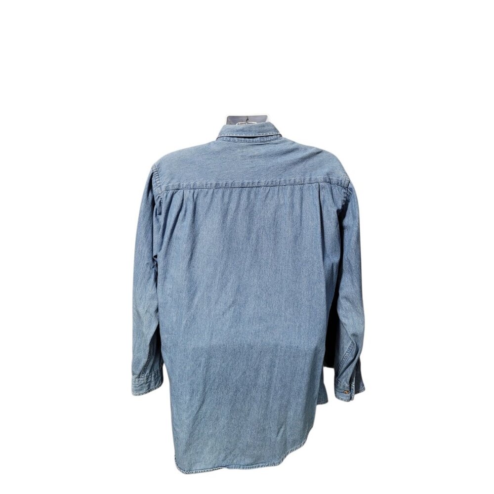 Arrow Blue Jeans Co Men’s Chambray Button Down Shirt 15.5 100% Cotton Light Wash - Picture 10 of 10